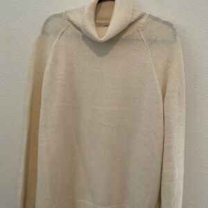 Loft Cowl Neck Oversized Sweater Cream Color Size XL